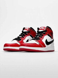 Женские кроссовки Nike Jordan 1 High Red White