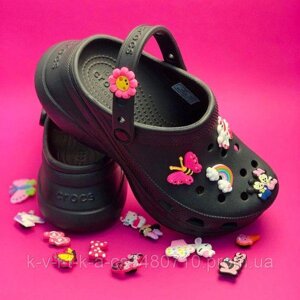 Жіночі сабо Crocs Classic Bae Clog Black на платформі