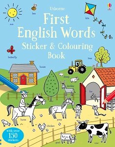 First English Words Sticker and Colouring Book