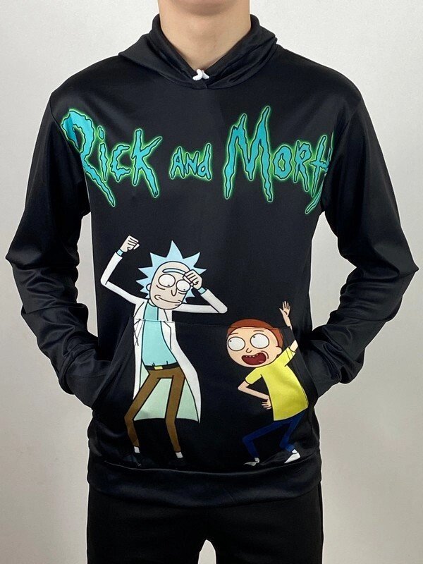 3D Худі з принтом Ricк and Morty Чорний від компанії VanMagic - фото 1