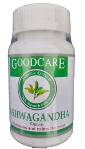 Ашваганда Goodcare 60 капсул, підвищення працездатності, чоловічий тонік, стресостійкість