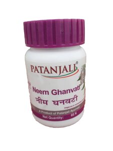 Ним Гхан Ваті Патанжали, Neem Ghanvati Patanjali, очищення крові і шкіри, 60 таблеток