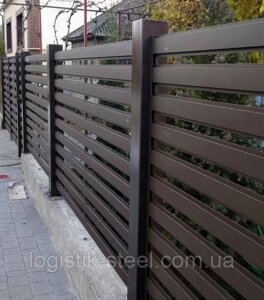 Паркан металевий, , РАНЧО, ширина ламелі 100 мм