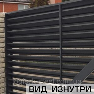 Паркан ЖАЛЮЗІ металевий "Standart"Стандарт 40/115мм) двошарова ламель, двостороннє покриття