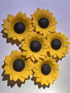 Цукрова прикраса декор для торта набір Сонячники Соняшники їстівні квіти
