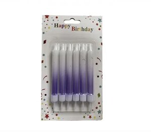 Свічки для торта Фіолетові Блискучі Омбре (6 штук)
