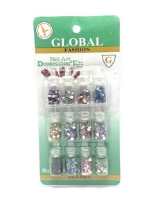Декор для нігтів у пляшечках, різнобарвні камені Baby Gloss