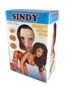 Надувна лялька "SINDY 3D" з вставкою з кібершкіри і вибростимуляцией