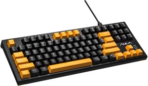 Клавіатура Aula Mechanical F3032 Black keycaps, plus 21 Yellow keys KRGD red (6948391204673)