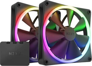 Кулер NZXT F140 RGB twin pack black (RF-R14DF-B1)