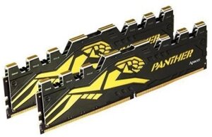 Модуль памяти apacer DDR4 16GB 2x8GB 3200mhz panther golden (AH4u16G32C28Y7gaa-2)