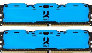 Модуль памяти goodram DDR4 16GB (2x8GB) 3200 mhz IRDM blue (IR-XB3200D464L16SA/16GDC)