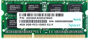 Пам'ять apacer 8 GB SO-DIMM DDR3 1600 mhz (DS. 08G2k. KAM)