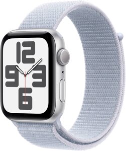 Смарт-годинник Apple Watch SE 2024 GPS 44mm Silver Aluminium Case with Blue Cloud Sport Loop (MXET3QH/A)