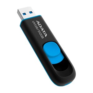 USB флеш накопичувач ADATA 512GB AUV 128 black/blue USB 3.2 (AUV128-512G-RBE)