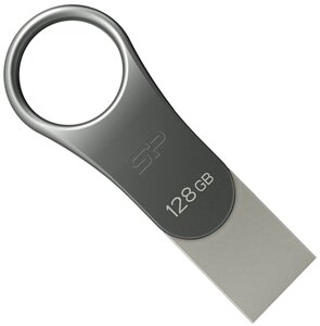 USB флеш silicon power 128 GB drivemobile C80 USB 3.1 + type-C silver (SP128GBUC3c80V1s)