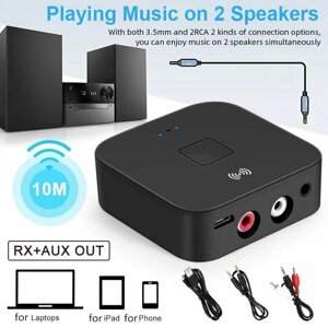 Bluetooth 5,0 RCA аудіоприймач APTX 3,5 мм AUX. адаптер з NFC. блютуз