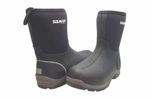 Дитячі непромокальні черевики Sulman з термонеопрену чорні 21,5 см