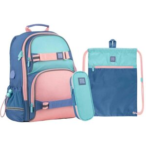 Комплект 3в1 KITE «рюкзак М+ пенал + сумка для взуття» для дівчинки