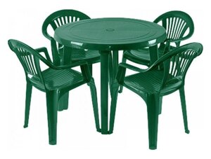 Комплект пластикових садових меблів стіл та 4 стільці