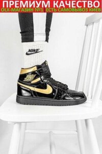 Кросівки Nike Air Jordan 1 Retro Black/Gold баскетбольні крсівки x