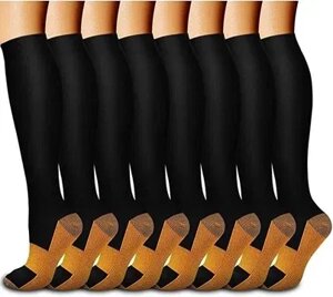 Мідні компресійні шкарпетки для чоловіків та жінок (8 пар)