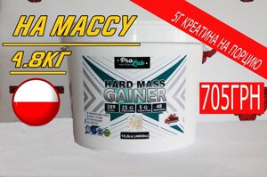 НА МАСУ! Високобілковий гейнер ProLab Hard mass 4.8кг+Подарунок! bcaa