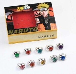 Набір кілець з аніме Наруто 10 штук із каніпом Naruto