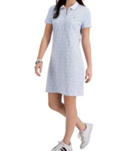 Ніжна брендова біло-блакитна сукня-поло Tommy Hilfiger