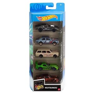 Подарунковий набір базових машинок хот вилс, hot wheels, 5 штук, топ, хіт