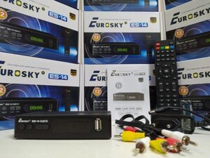 Приставка т2 тюнер eurosky ES-14 DVB-T2/C youtube IPTV megogo