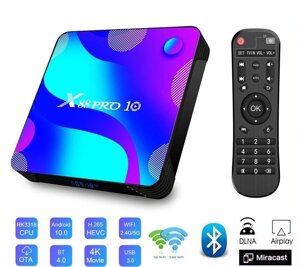 Приставка X88 PRO 10 4/32gb smart tv mi box s stick телевізор смарт