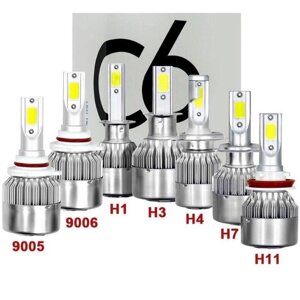 Світлодіодні лампи Led C6 H1, H3, H7, H11, H4, туманки ціна за пару