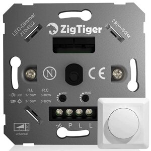 Світлорегулятор поворотний Zigtiger ZTD-D608U-EU2