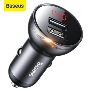 Зарядне Baseus Digital 24 W 4.8 А USB АЗП автомобільне заряджання apple