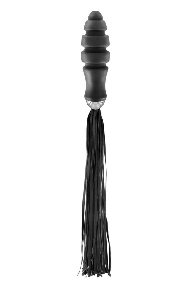 Анальна пробка з хвостиком батогом чорна Fetish Tentation Whip with Ogive Handle Talla від компанії TALLA - фото 1