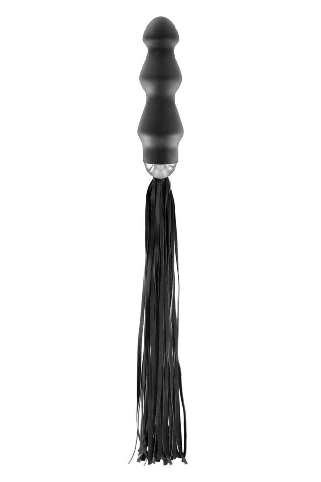 Анальний плаг з хвостиком батогом чорний Fetish Tentation Whip with Plug Handle Talla від компанії TALLA - фото 1