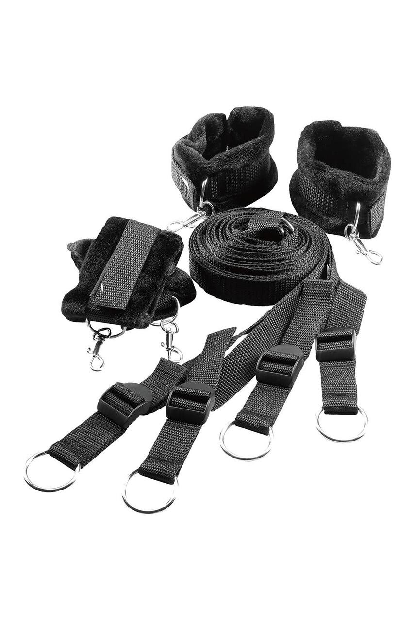 БДСМ набір ременів для фіксації до ліжка чорний BLAZE BED RESTRAINT SET Talla від компанії TALLA - фото 1