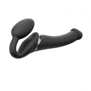 Безремневой страпон Strap-On-Me VIBRATING Black M чорний Talla