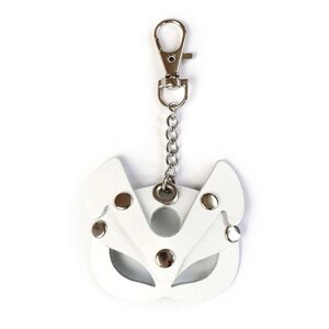 Брелок на карабіні для ключів Котик із натуральної шкіри білого кольору Art of Sex Talla