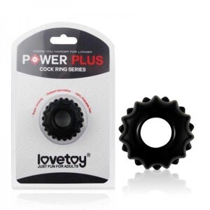 Ерекційне кільце для пеніса Lovetoy Power Plus чорне Talla