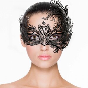 Еротична венеціанська маска металева чорного кольору Easytoys Talla