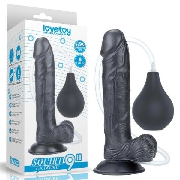 Фалоімітатор  з еякуляцією чорний Lovetoy 9 Squirt Extreme Dildo Talla від компанії TALLA - фото 1