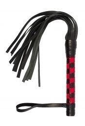 Флогер, многохвостая гладка батіг шкіряна VIP Leather Flogger Black & Red TALLA від компанії TALLA - фото 1