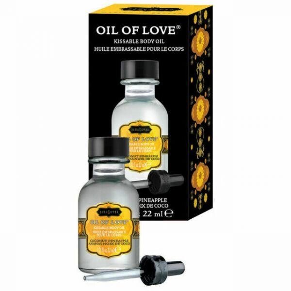 Їстівне масло для масажу і поцілунків Kamasutra OIL of LOVE ароматний Кокос і соковитий Ананас 22 мл TALLA від компанії TALLA - фото 1