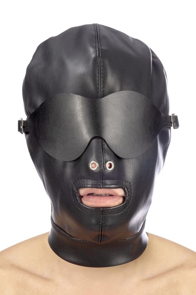 Капюшон для БДСМ зі знімною маскою Fetish Tentation BDSM hood in leatherette with removable mask Talla від компанії TALLA - фото 1