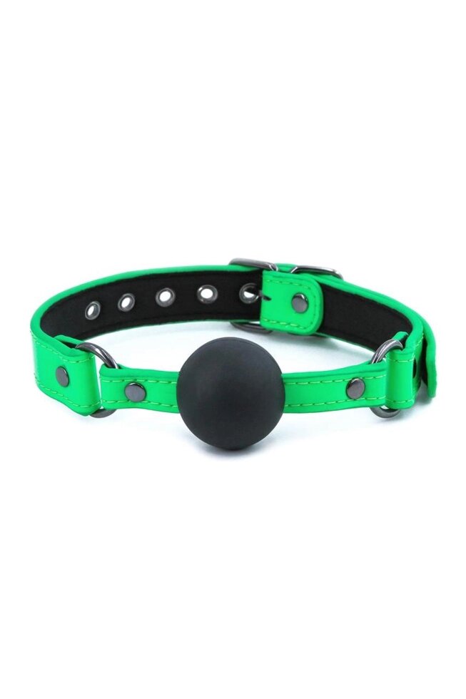 Кляп у рот у вигляді м'яча чорно зеленого кольору NS Novelties ELECTRA BALL GAG BONDAGE COUTURE BALL Talla від компанії TALLA - фото 1