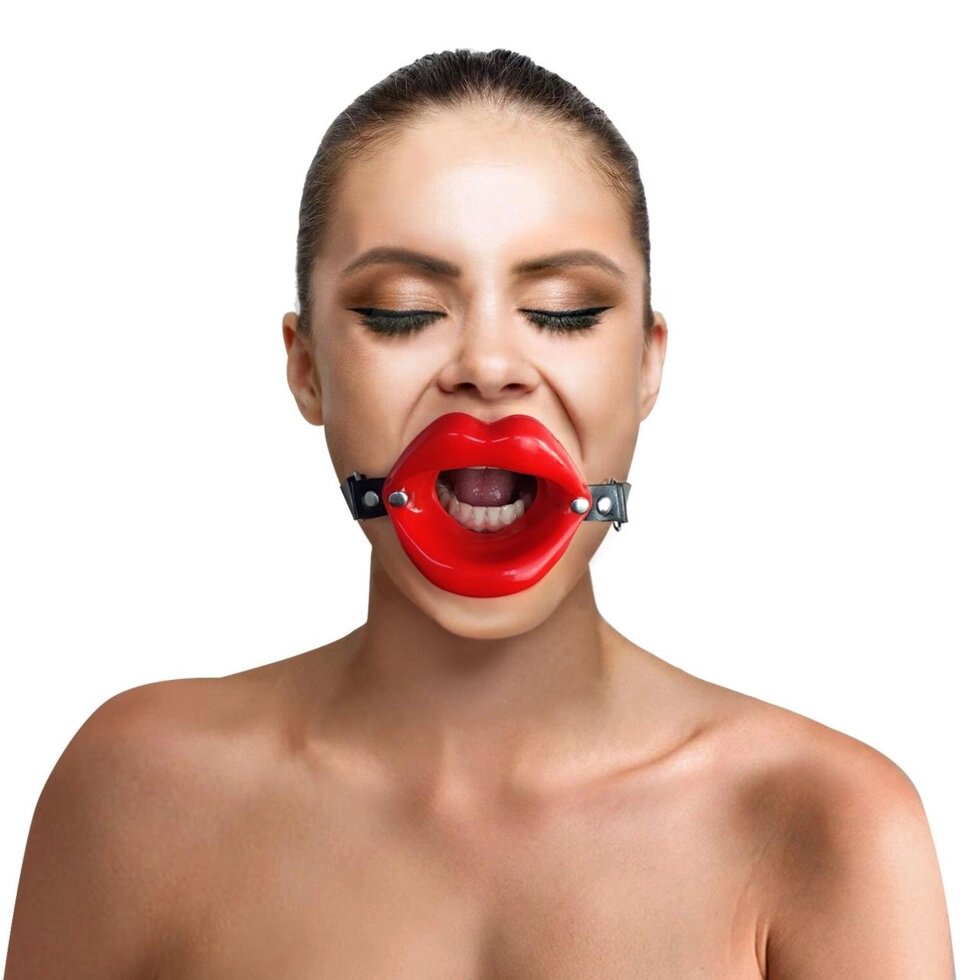 Кляп в рот Розширювач у формі губ на ремінці, натуральна шкіра Art of Sex Gag Lips Talla від компанії TALLA - фото 1