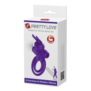 Кільце ерекційне з вібро-стимуляцією клітора Pretty Love Vibrant penis ring III BI-210206-1 Talla