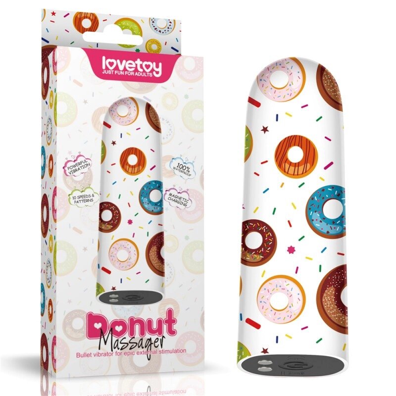 Компактний вібратор для клітора з принтом Lovetoy Rechargeable Donut Massager Talla від компанії TALLA - фото 1